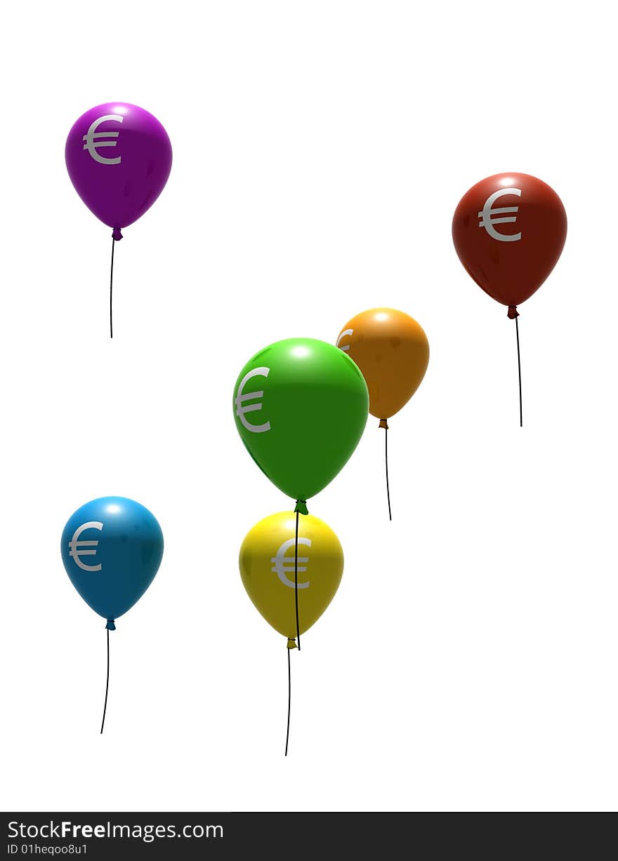 Multicolored Balloons With Euro Symbols