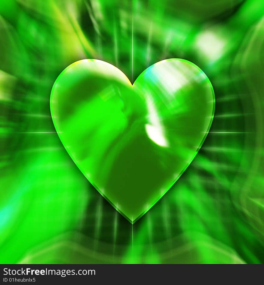 Green heart symbol conceptual illustration