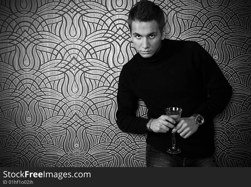 Man with glass of wine