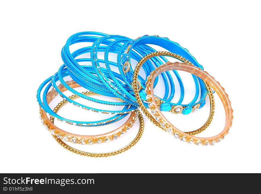 Bangles isolated on white background.