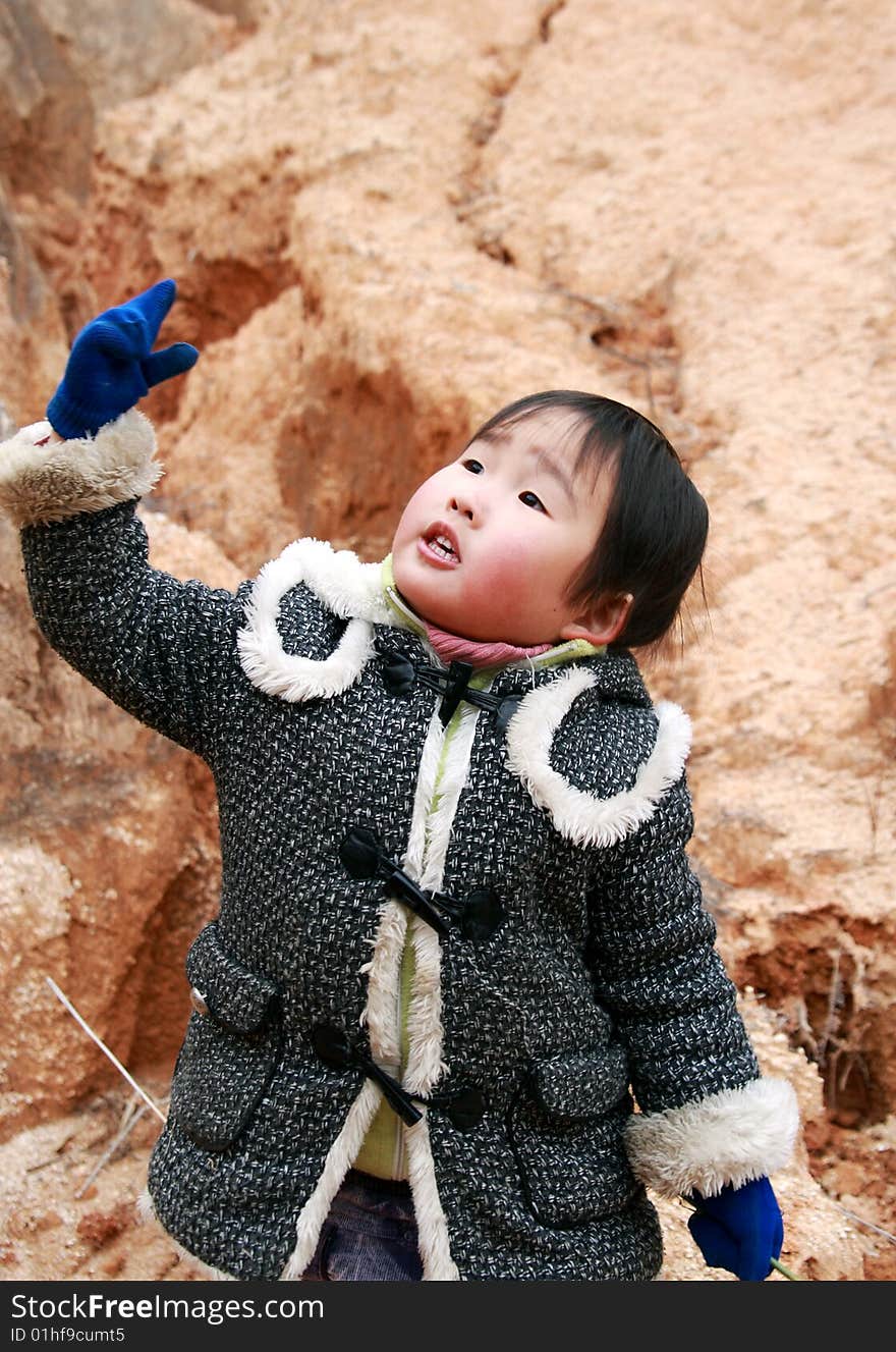 Little girl with cute face,outdoor. Little girl with cute face,outdoor.