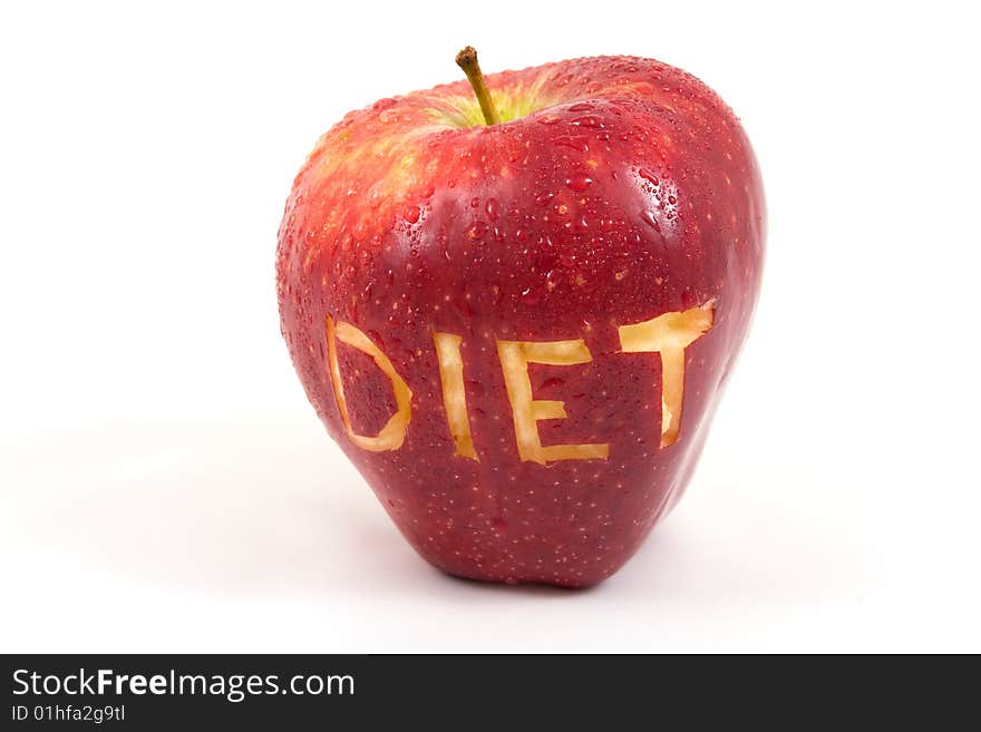 Red apple isolated on a white