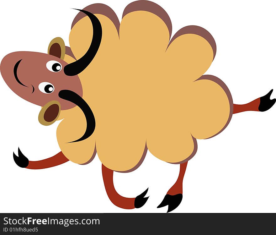 Happy Cartoon Sheep