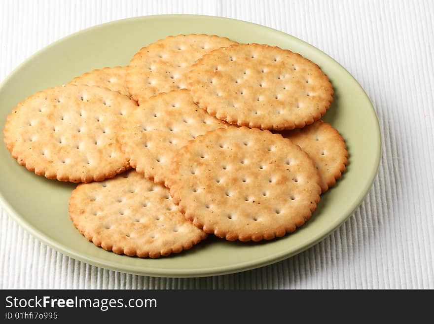 These are cookies in the plate. These are cookies in the plate