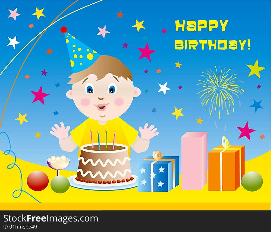 Boy kid happy birthday background