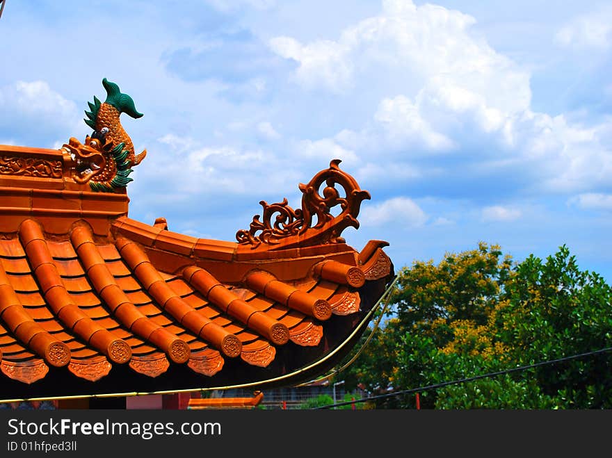 Image of the roof top at Fatt Wah Temple, Malaysia. Image of the roof top at Fatt Wah Temple, Malaysia