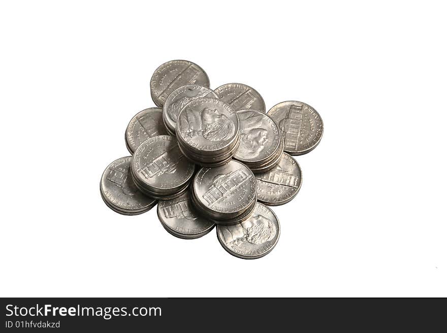 Five cents of dollar USA. Five cents of dollar USA