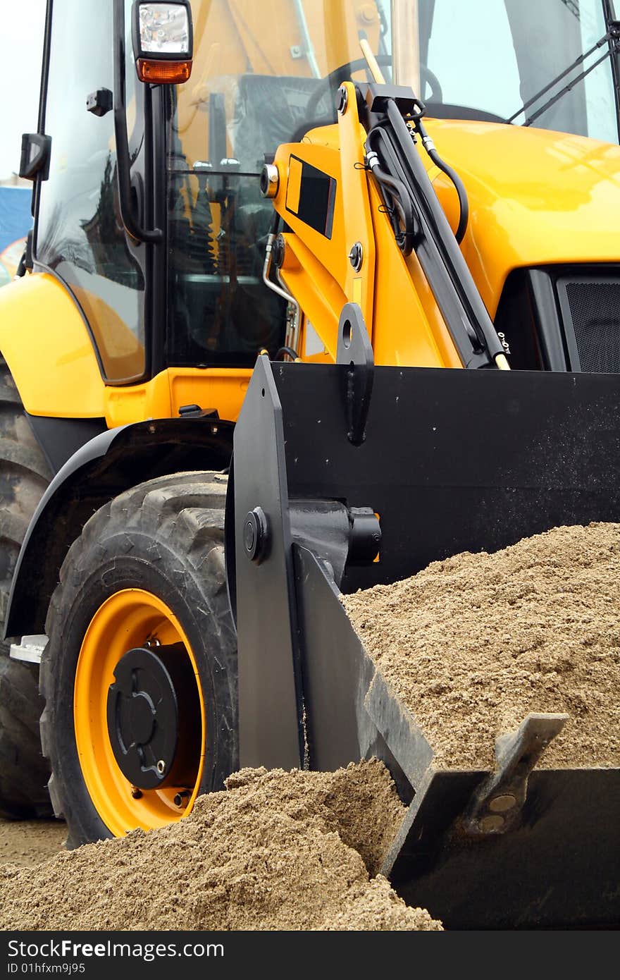 Bulldozer demonstrate their ability at the international exhibition