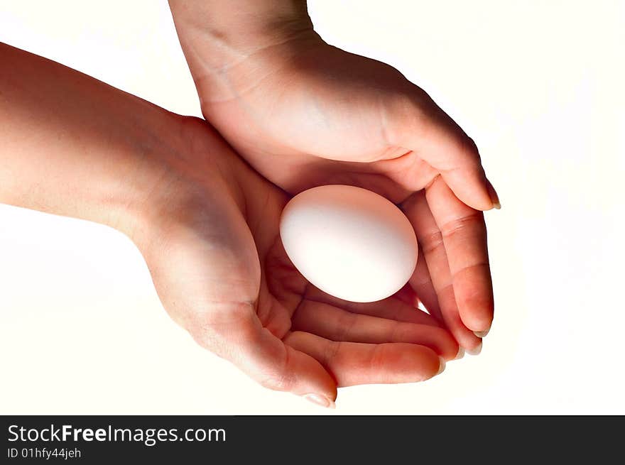 Hand with egg