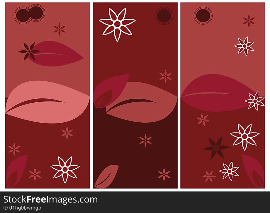 Red Floral Background - Vector Illustration