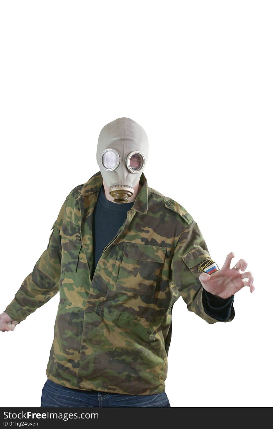 Gas mask - use for protect breath organs from chemical weapon. Gas mask - use for protect breath organs from chemical weapon