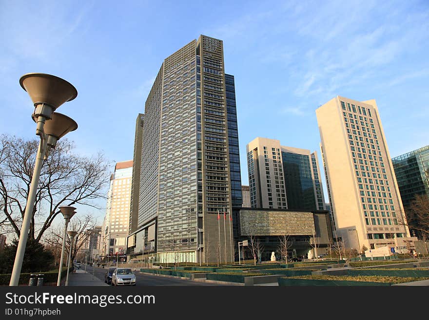 Beautiful landscape of modern city,blue sky,Beijing