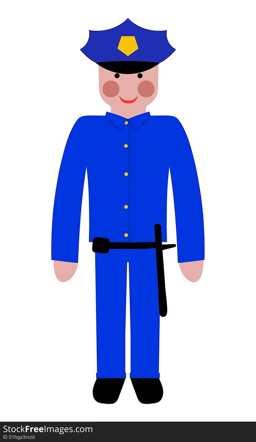 Illustration of a policeman over a white background