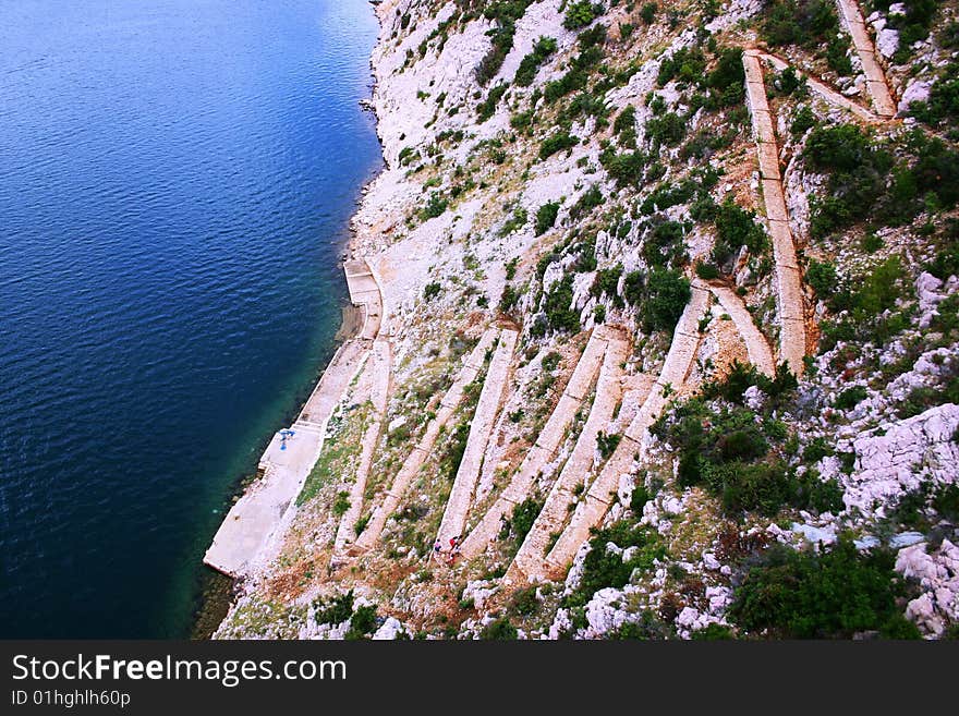 path to the sea in Croatia on the Adriatic coast