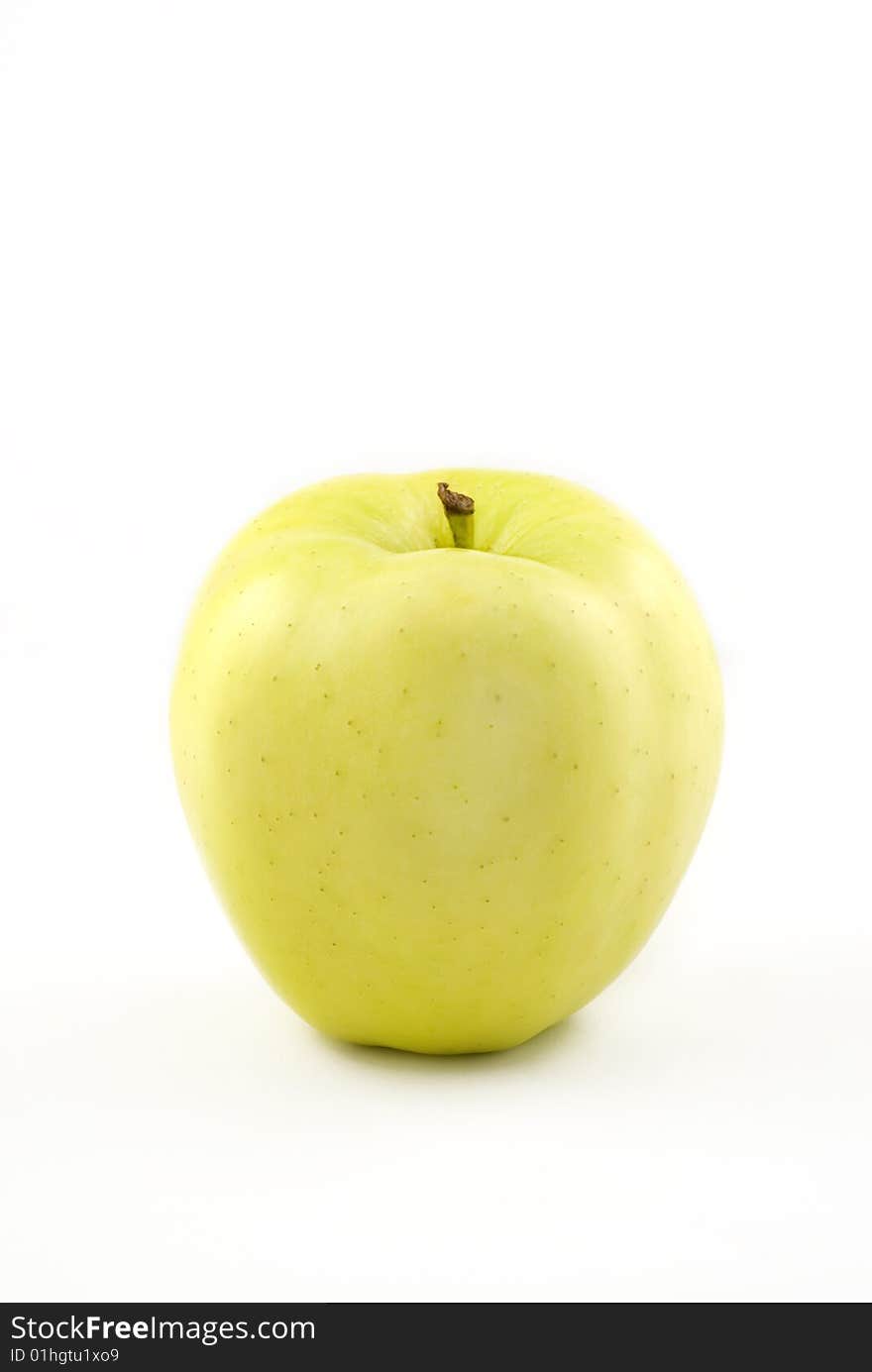 Yellow Apple isolated on white background with copy space