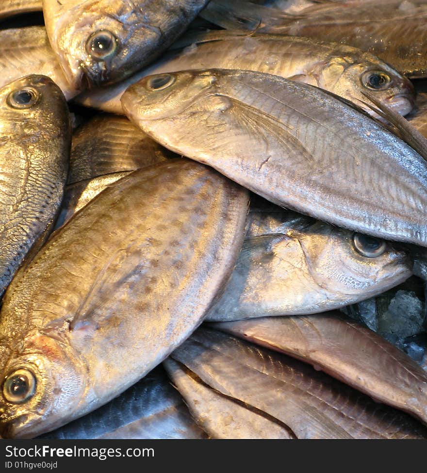 Fish for sale at a market stall. Fish for sale at a market stall