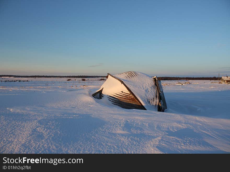 Boat on the snow