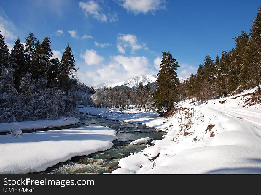 Early springtime in mountain Caucasus