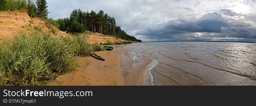 Coast line lake average band to russia. Coast line lake average band to russia