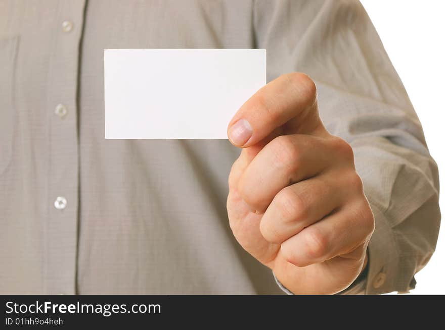 Business Man Holding Visiting Card