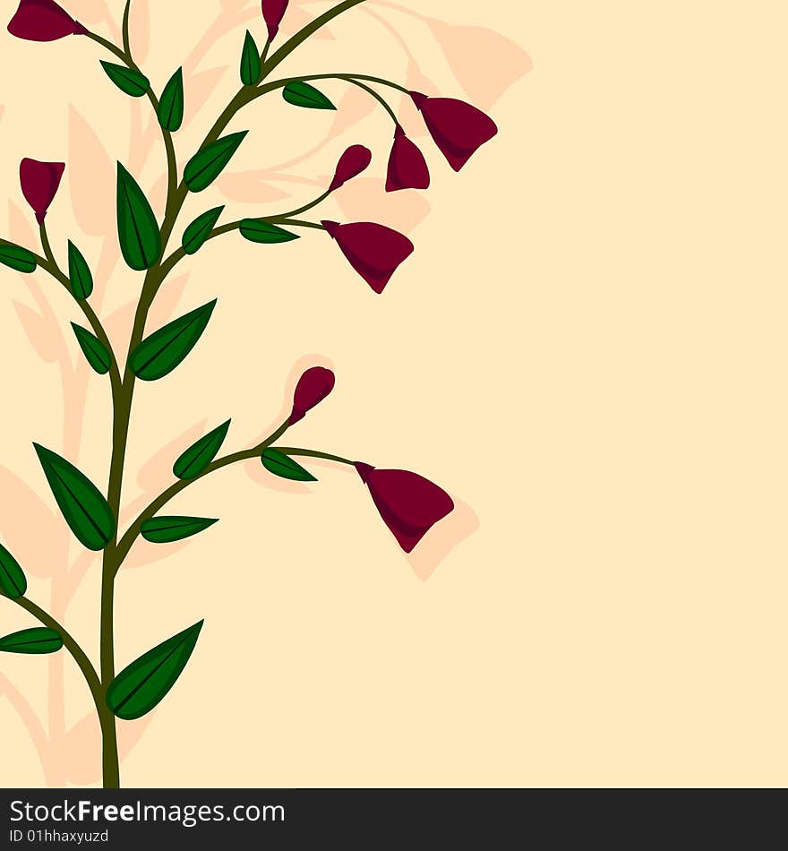 Branch of a plant, the Japanese style, background