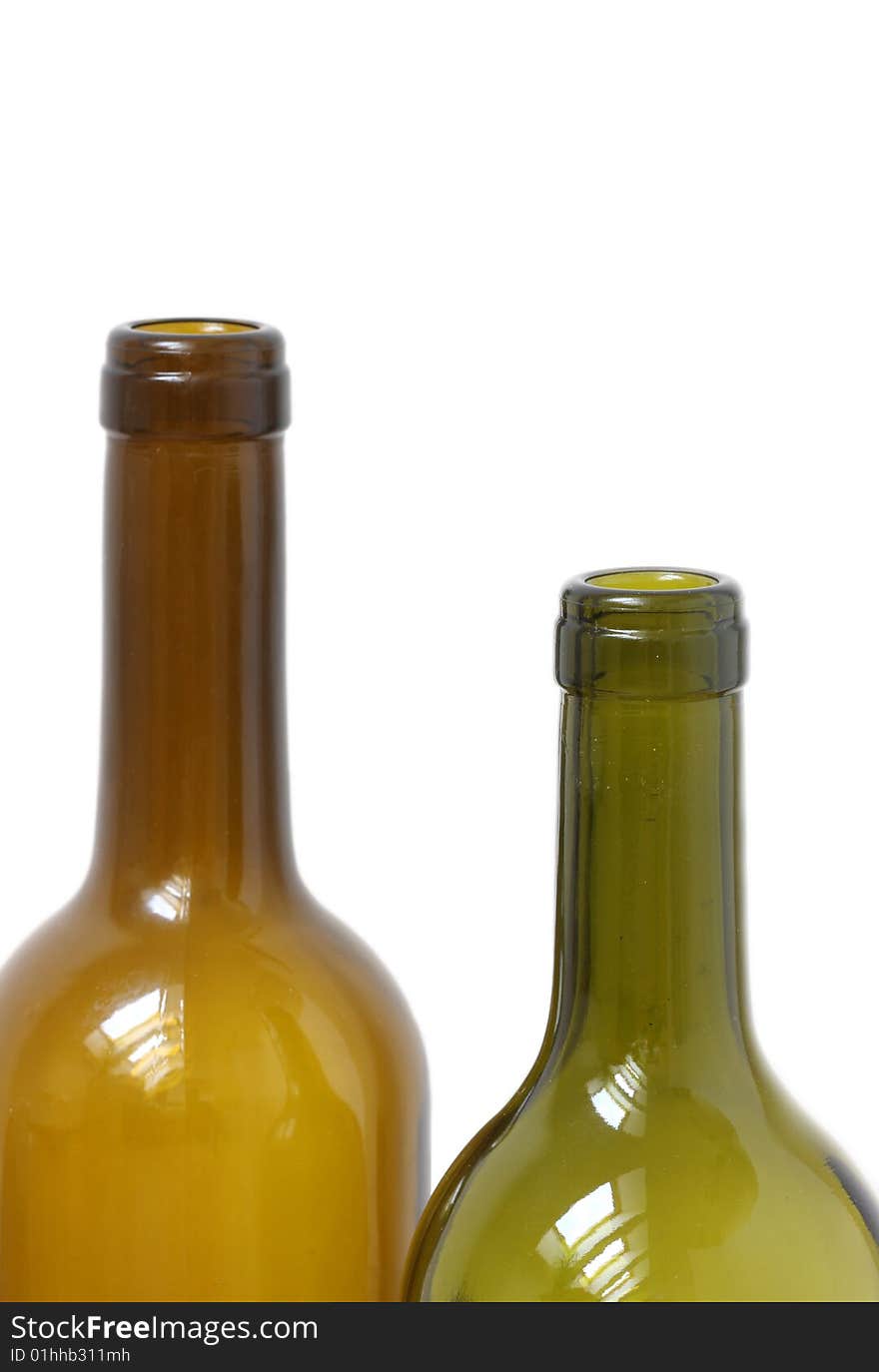 Detail of bottle isolated on the white background