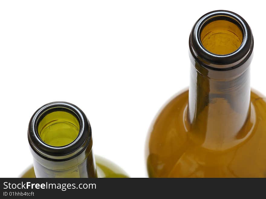 Detail of bottle isolated on the white background