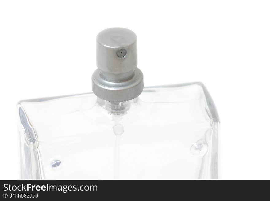 Detail of perfume isolated on the white background