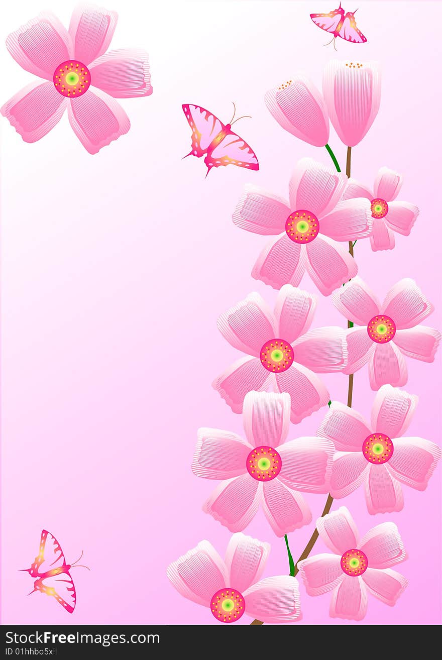 Branch of a plant, the Japanese style, background