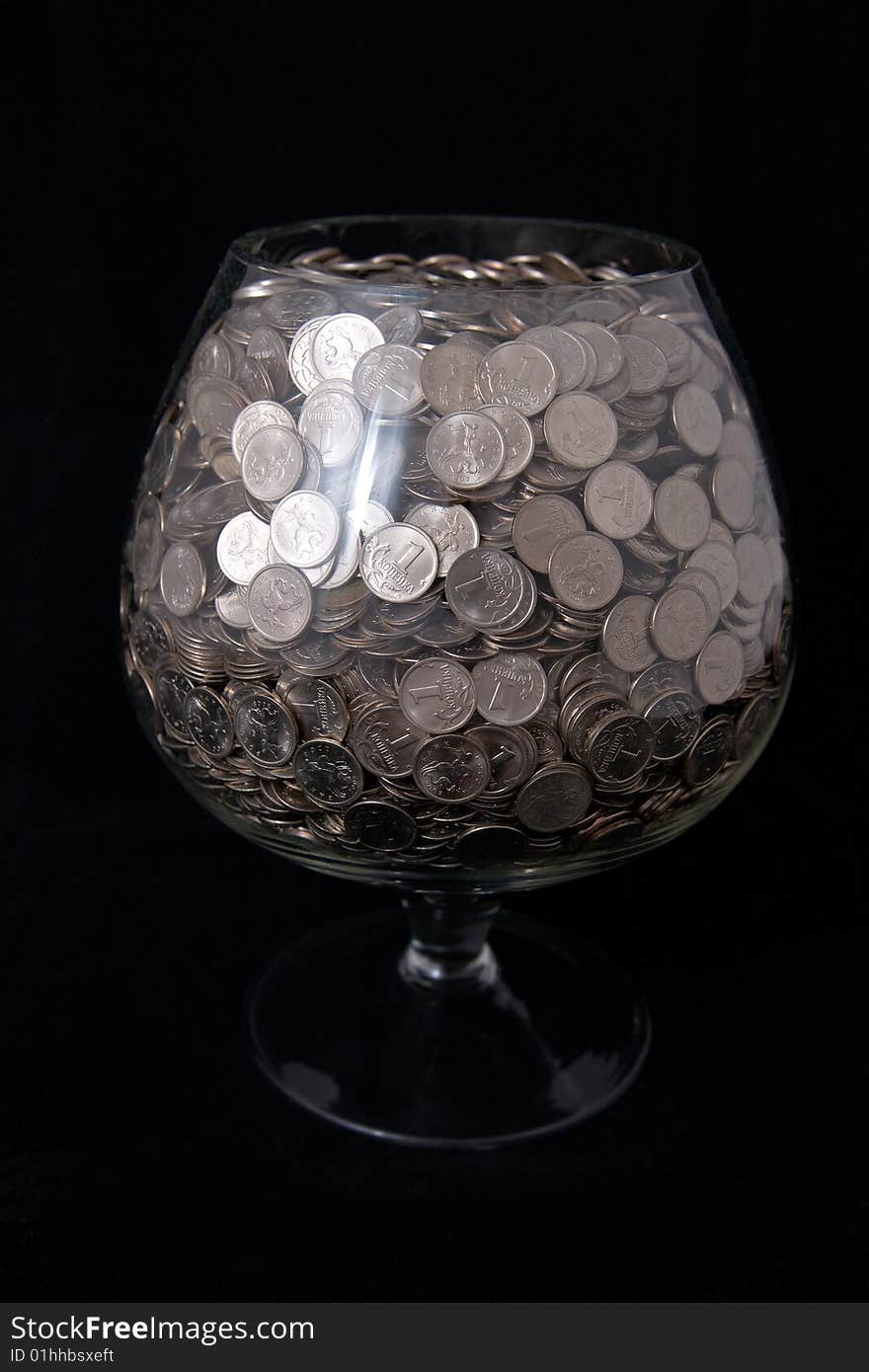 Glass with money