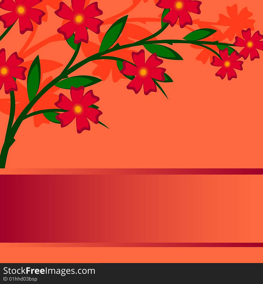 Branch of a plant, the Japanese style, background