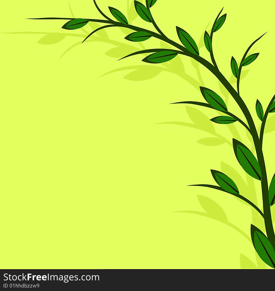 Branch of a plant, the Japanese style, background