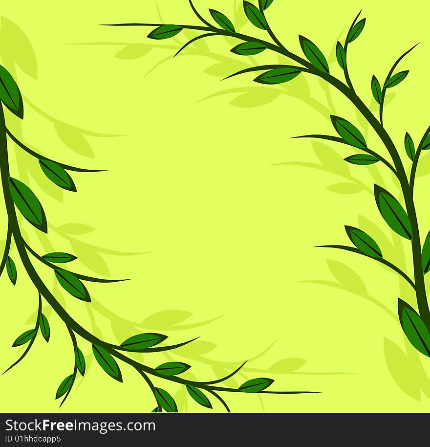 Branch of a plant, the Japanese style, background