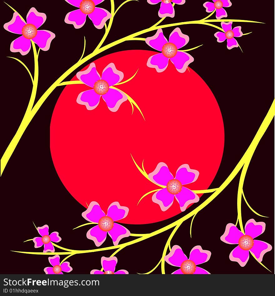 Branch of a plant, the Japanese style, background