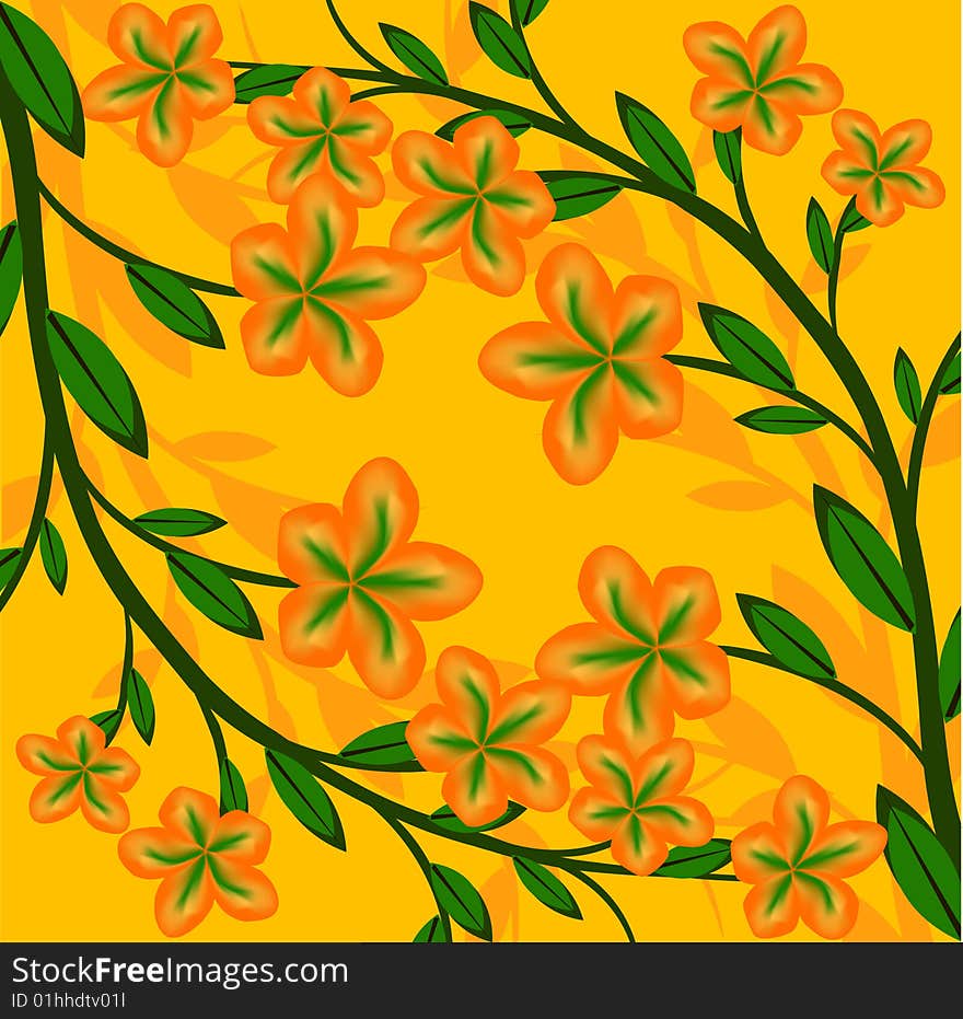 Branch of a plant, the Japanese style, background