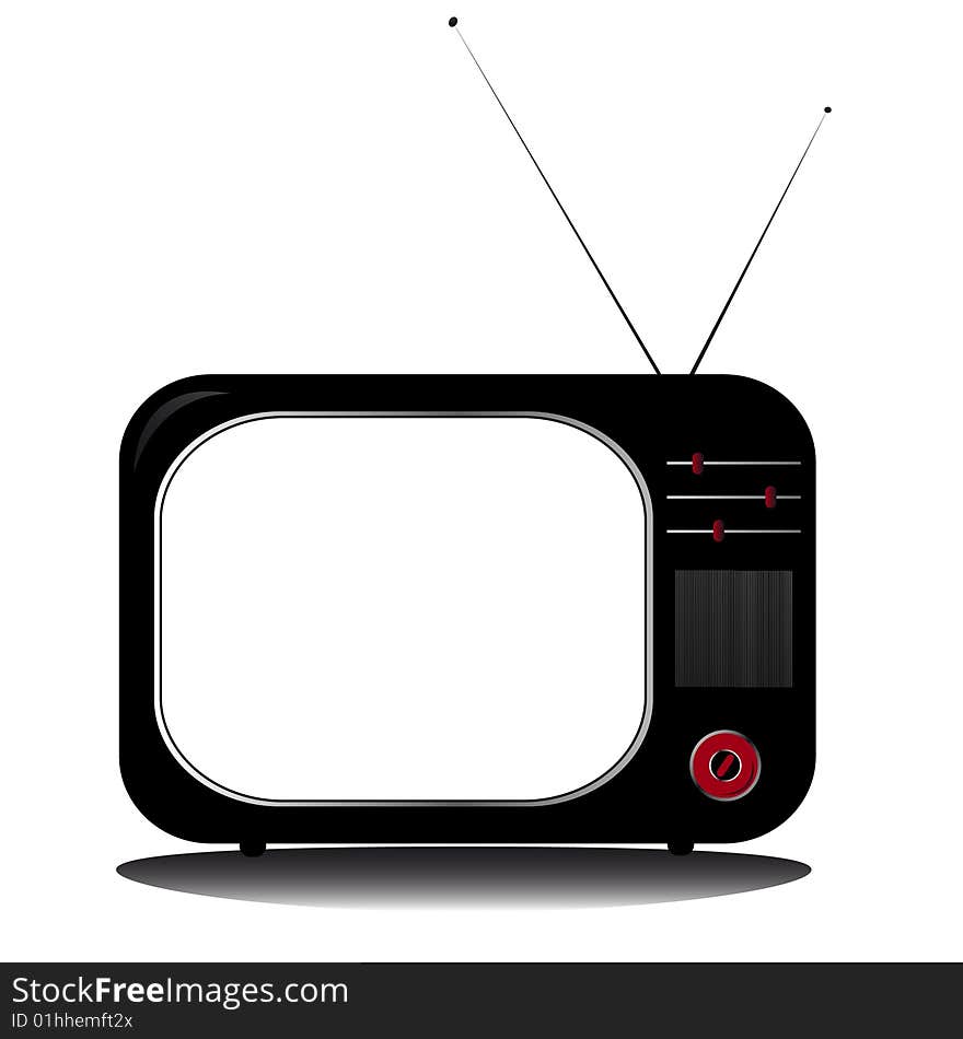 Retro television coloured with antenns. Retro television coloured with antenns