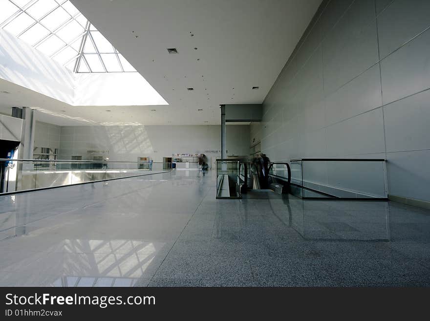 Modern business center hall interior photo. Modern business center hall interior photo