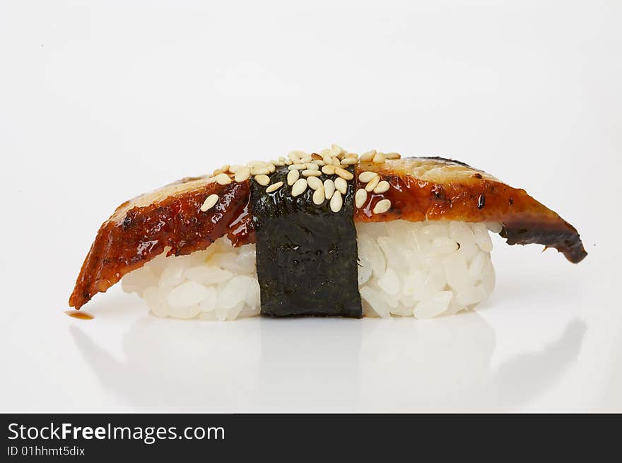 Tataki sushi in a white background