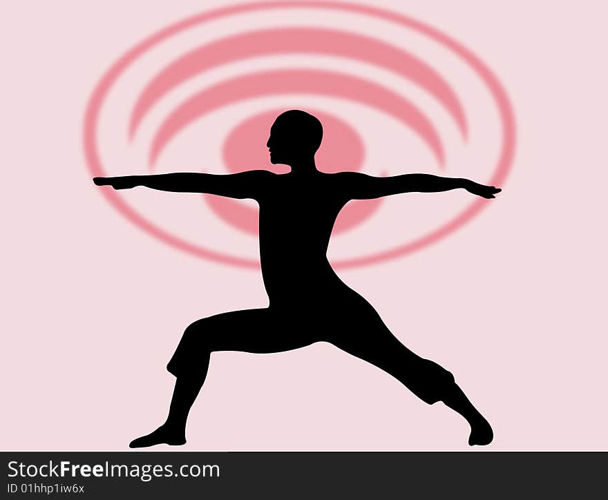 Yoga pose silhouette as symbol of meditation and relax. Yoga pose silhouette as symbol of meditation and relax