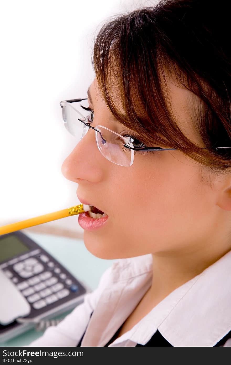 Closeup of thinking young attorney