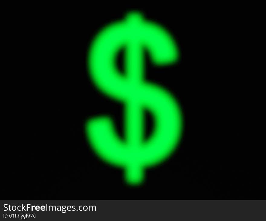 Dollar sign on black background