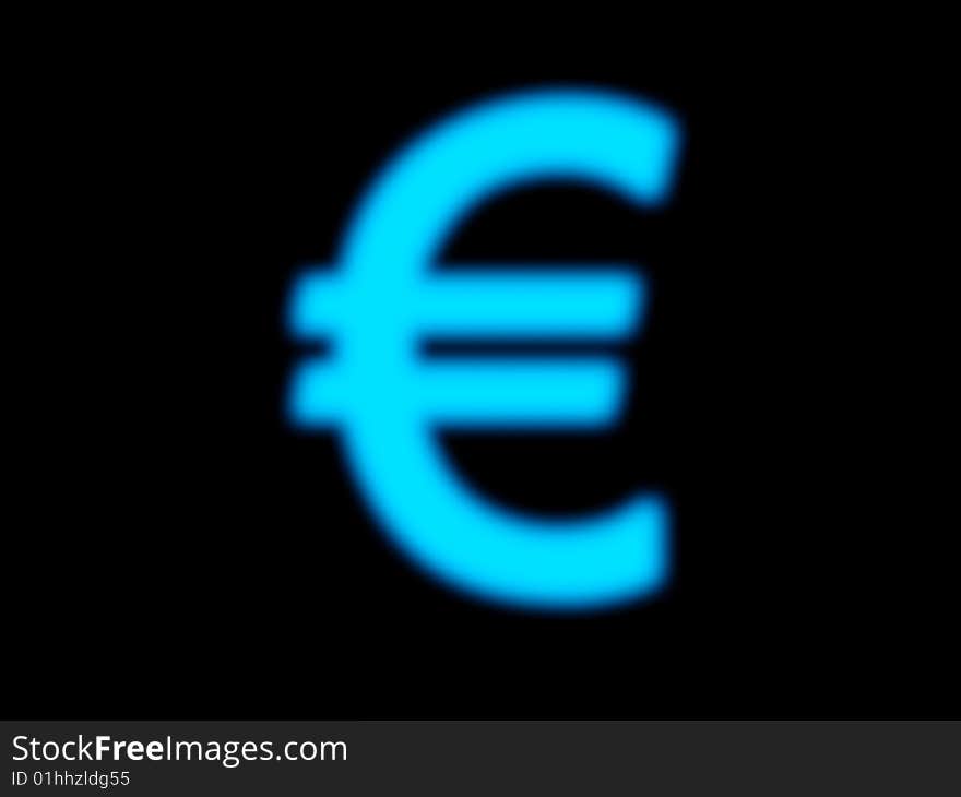 Euro sign on black background