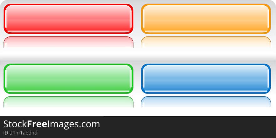 Four color shiny web buttons. Four color shiny web buttons