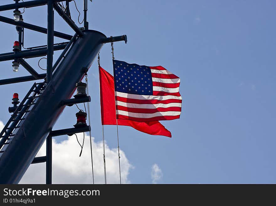 American Flag On Cruise Ship