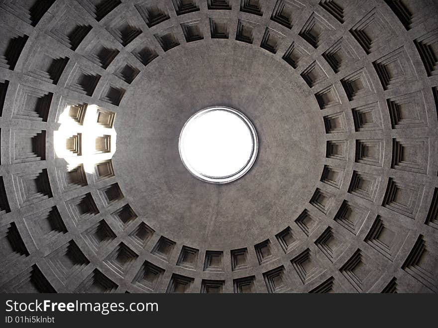 Dome and Oculus of the Pantheon in Rome, Italy