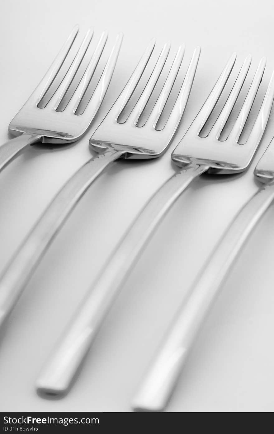 Abstract shot of a set of forks