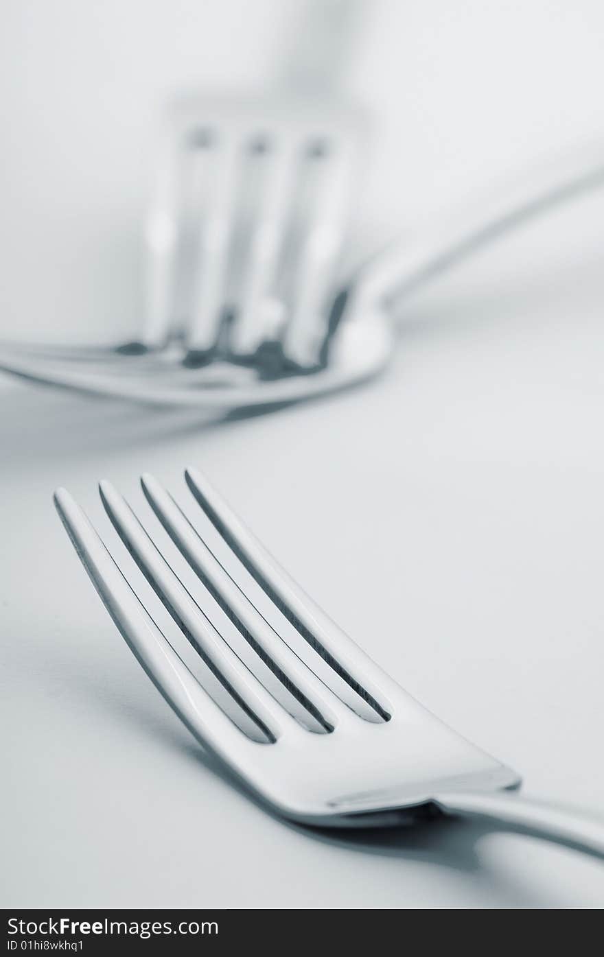 Abstract shot of a set of forks