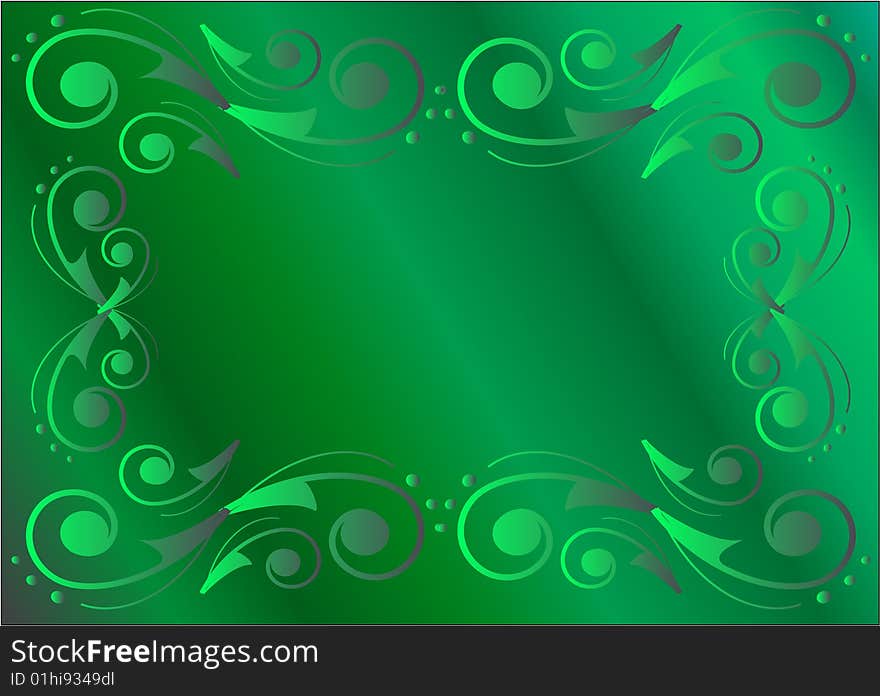 Green decor frame abstract background