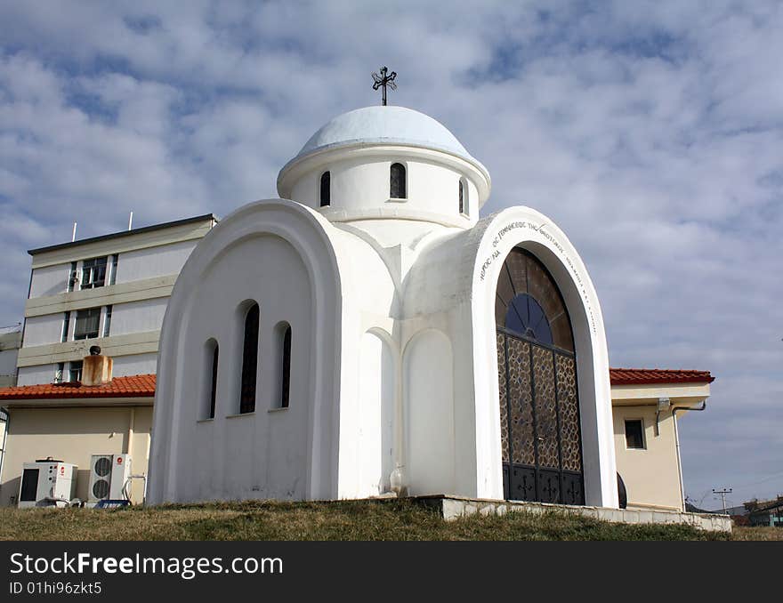 View on a church in Poligyros - Greece