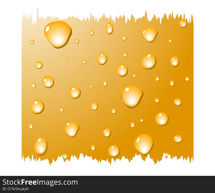 Orange wet surface with drops